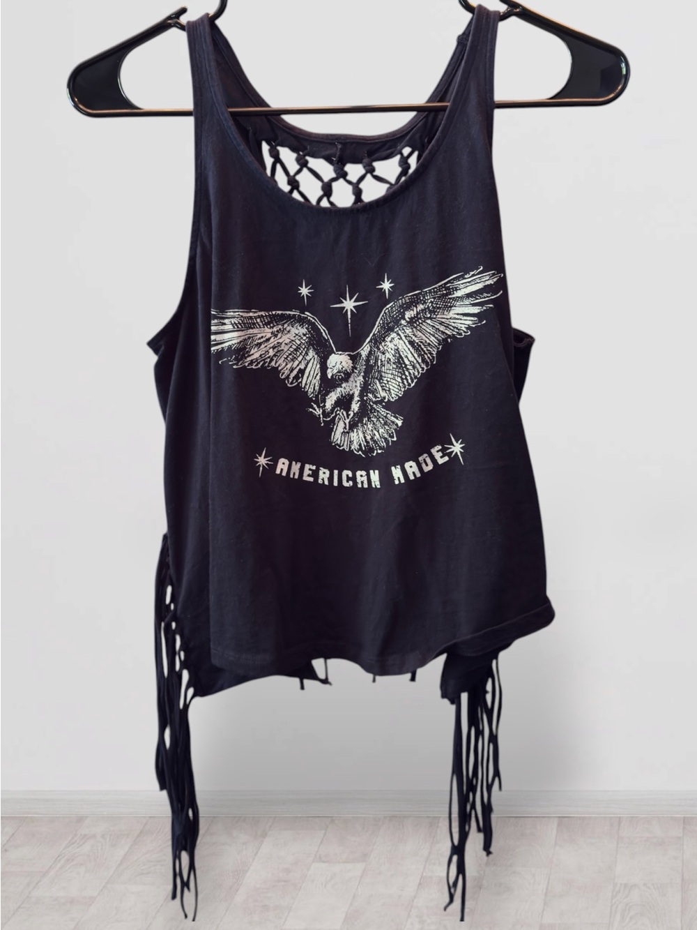 🌺Shyanne Fringe Graphic Tank Top - Black - Picture 2 of 5
